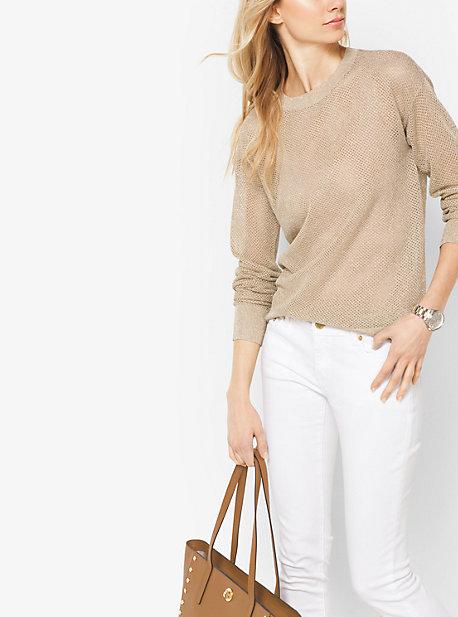 Michael Michael Kors Metallic Viscose-mesh Sweater