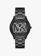 Michael Kors Slim Runway Scatter Logo Black-tone Watch