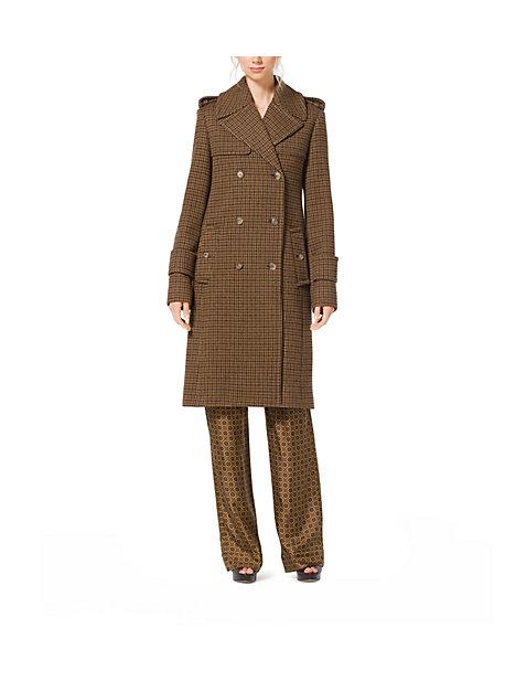 Michael Kors Collection Guncheck Wool-melton Officers Coat