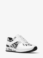 Michael Michael Kors Allie Logo Graffiti Leather Sneaker
