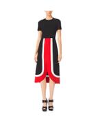 Michael Kors Collection Color-block Wool-crepe Midi Dress