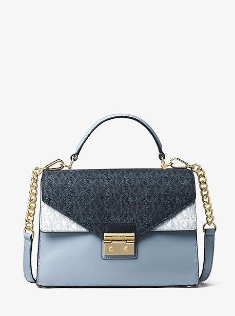 Michael Michael Kors Sloan Medium Logo And Leather Satchel
