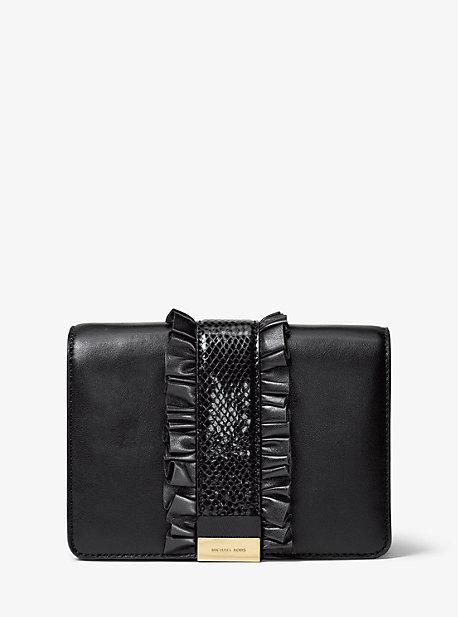 Michael Michael Kors Jade Ruffled Leather Clutch