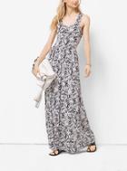 Michael Michael Kors Palm-print Matte Jersey Maxi Dress Petites