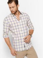Michael Kors Mens Tailored/classic-fit Check Cotton Shirt