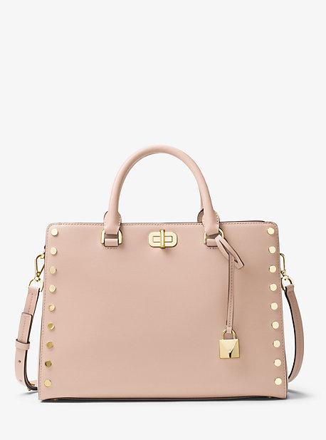 Michael Michael Kors Sylvie Large Studded Leather Satchel