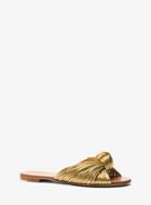 Michael Kors Collection Serena Knotted Metallic Leather Slide