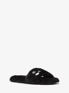 Michael Kors Collection Delphine Crystal Embellished Faux Fur Slide