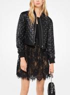 Michael Michael Kors Studded Quilted-leather Bomber Jacket
