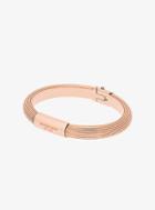 Michael Kors Rose Gold-tone Ribbed Hinge Bracelet