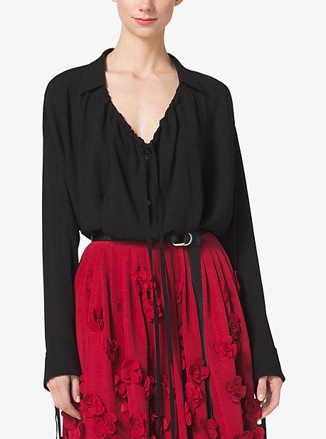 Michael Kors Collection Silk-georgette Poet Blouse