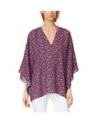 Michael Kors Collection Gladiolus-print Silk-georgette Tunic
