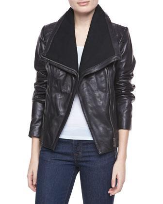 Michael Kors Asymmetric Leather Jacket
