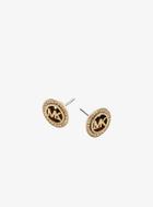 Michael Kors Pave Logo Tortoise Acetate Gold-tone Earrings