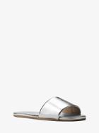 Michael Kors Collection Delphine Metallic Leather Slide