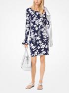 Michael Michael Kors Floral Stretch-viscose Bell-cuff Dress