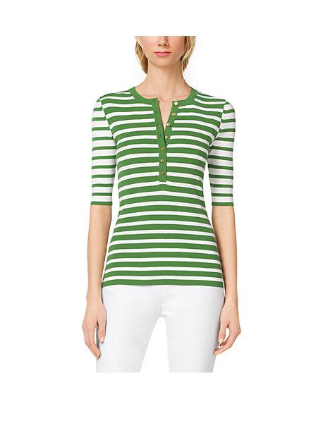 Michael Kors Collection Striped Stretch-jersey Henley