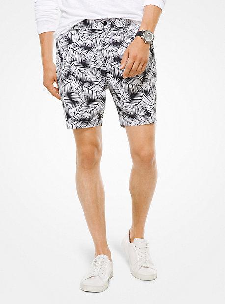 Michael Kors Mens Palm Cotton-poplin Shorts