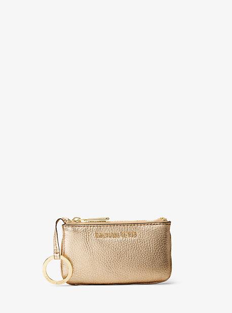 Michael Michael Kors Mercer Small Metallic Leather Key Pouch