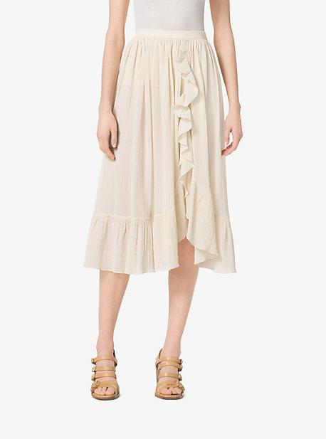 Michael Kors Collection Ruffled Cotton-crepon Skirt