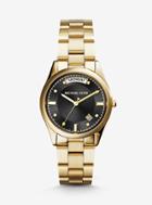Michael Kors Colette Onyx And Gold-tone Watch