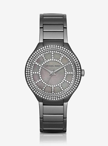 Michael Kors Kerry Pave Gunmetal-tone And Mother-of-pearl Watch Kerry Pave Gunmetal-tone And Mother-of-pearl Watch