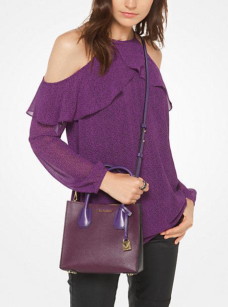 Michael Michael Kors Ruffled Leaf-print Peekaboo Top