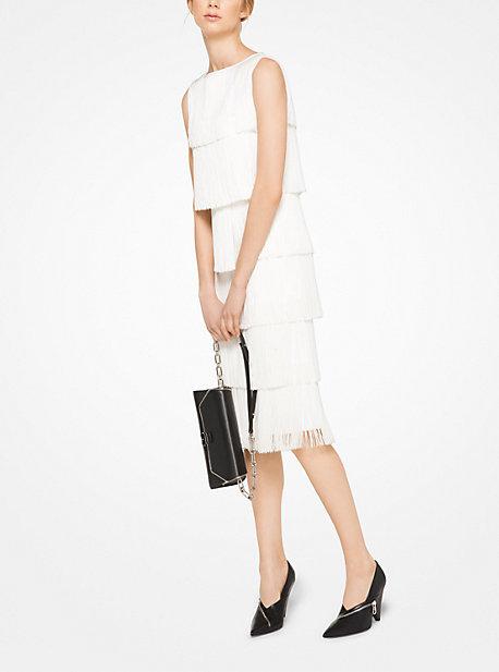 Michael Kors Collection Tiered Fringe Double-crepe Dress