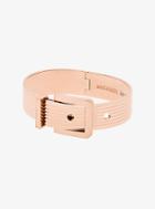 Michael Kors Rose Gold-tone Ribbed Buckle Bracelet