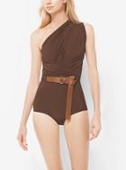Michael Kors Collection One-shoulder Shirred Maillot