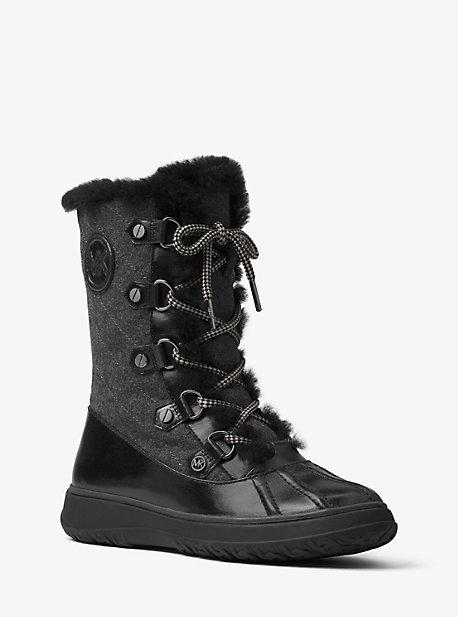 Michael Michael Kors Clove Flannel And Leather Boot