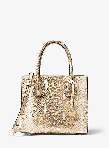 Michael Michael Kors Mercer Metallic Embossed Leather Crossbody