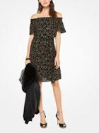 Michael Michael Kors Star Crepe Off-the-shoulder Dress