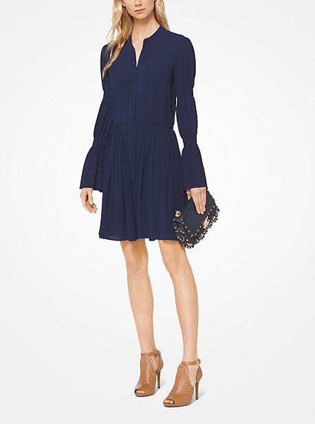 Michael Michael Kors Smocked Crepe Shirtdress