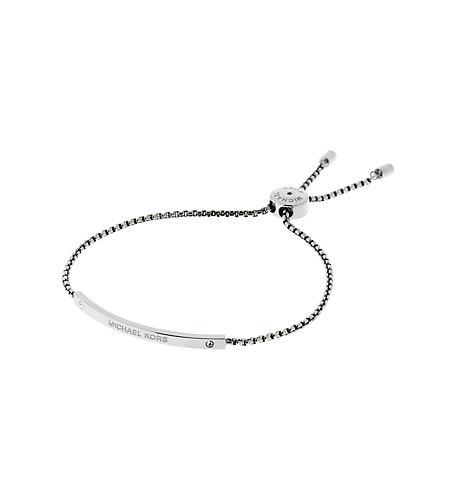 Michael Kors Logo Silver-tone Slider Bracelet
