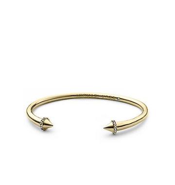 Michael Kors Pav?? Embellished Gold Tone Arrow Open Cuff