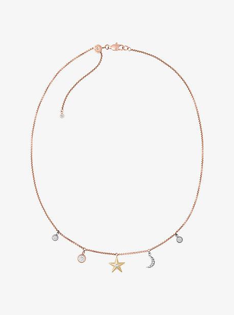 Michael Kors Rose Gold-tone Celestial Charm Necklace