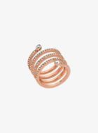 Michael Kors Pave Rose Gold-tone Coil Ring