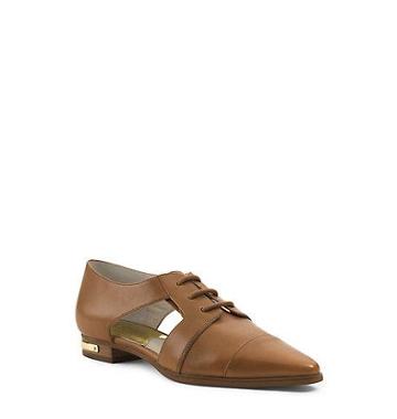 Michael Kors Graham Cutout Leather Oxford In Brown