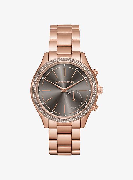 Michael Kors Access Slim Runway Pave Rose Gold-tone Watch