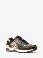 Michael Michael Kors Allie Embossed-leather Sneaker