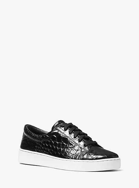 Michael Kors Collection Valin Crocodile-embossed Leather Sneaker