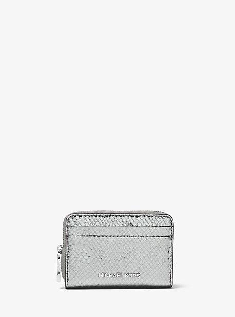 Michael Michael Kors Jet Set Metallic Snake-embossed Leather Wallet