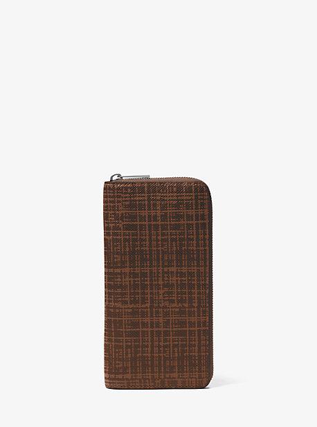 Michael Kors Mens Harrison Crosshatch Leather Zip-around Wallet