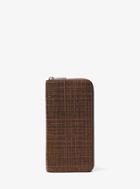 Michael Kors Mens Harrison Crosshatch Leather Zip-around Wallet