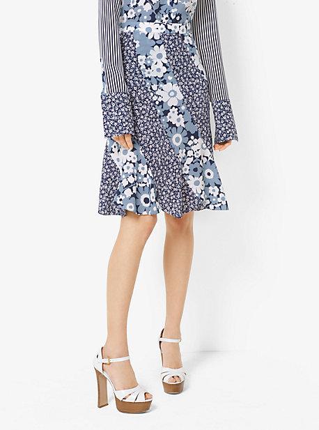 Michael Kors Collection Floral Silk-georgette Skirt