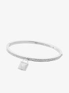 Michael Kors Pave Silver-tone Lock Charm Bangle