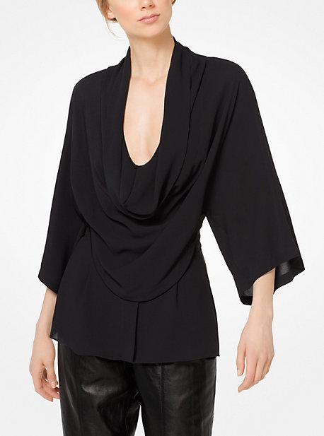 Michael Kors Collection Silk-georgette Cowl-neck Blouse