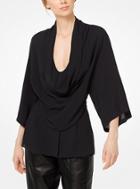 Michael Kors Collection Silk-georgette Cowl-neck Blouse