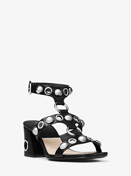 Michael Kors Collection Kat Embellished Leather Sandal